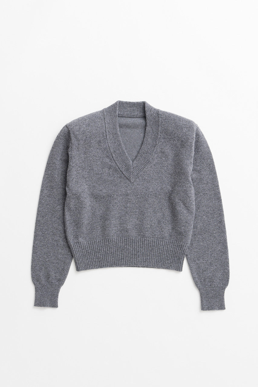 Pure Wool V-Neck Shoulder Knit - 2026AUTUMN