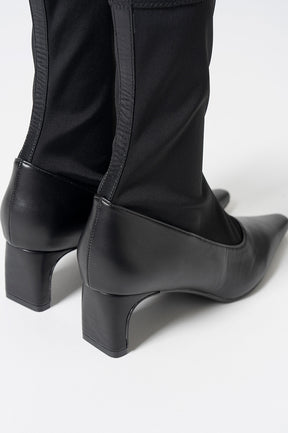 Fabric Combination Stretch Short Boots - 2026AUTUMN