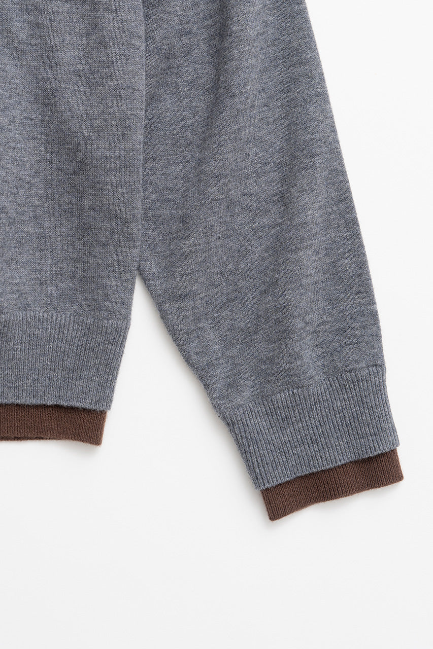 Layered Polo Knit Top - 2026WINTER