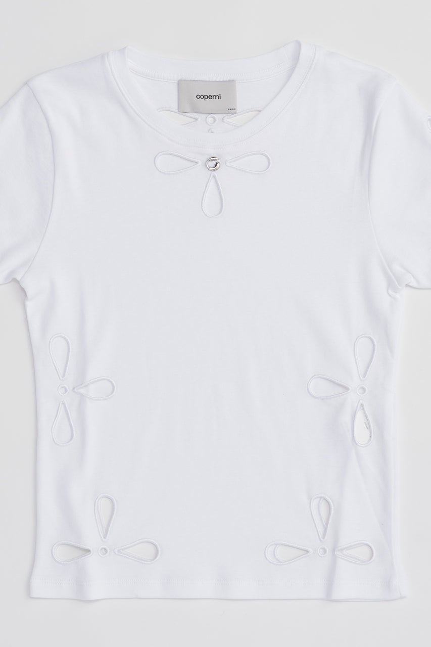 Petal Embroidered Slim Fit T-Shirt