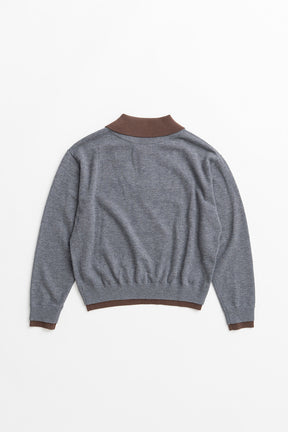 Layered Polo Knit Top - 2026WINTER