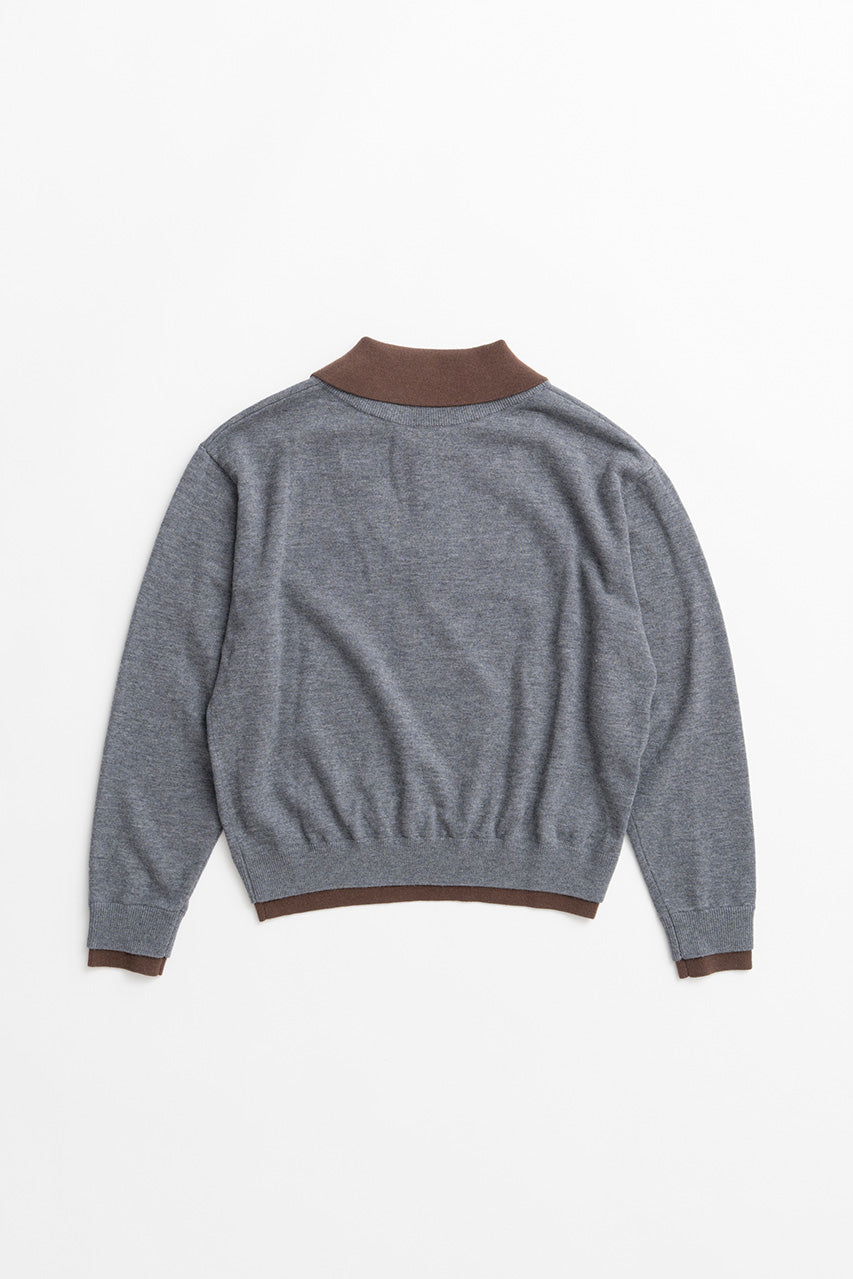 Layered Polo Knit Top - 2026WINTER