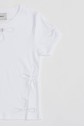 Petal Embroidered Slim Fit T-Shirt