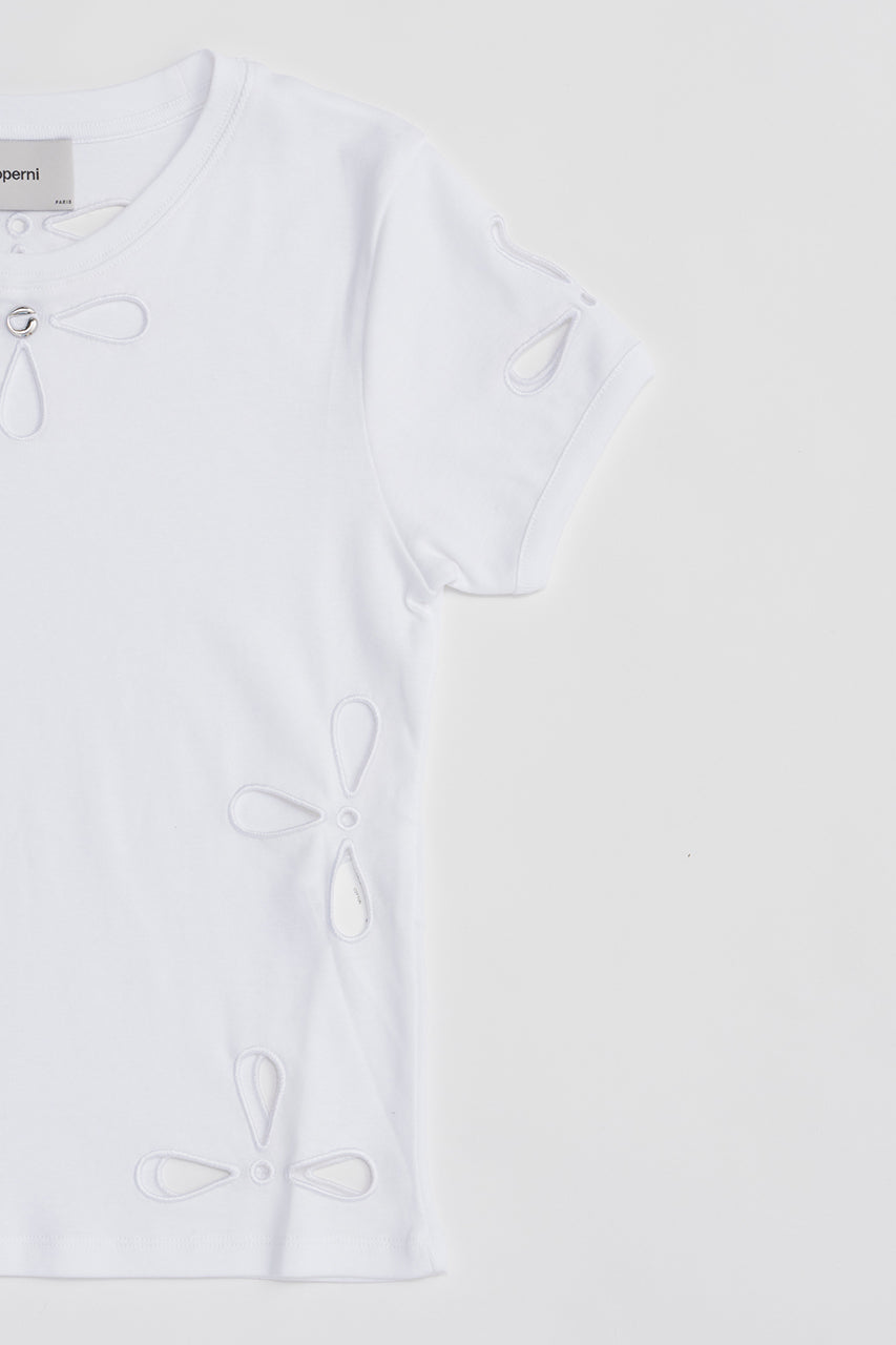 Petal Embroidered Slim Fit T-Shirt