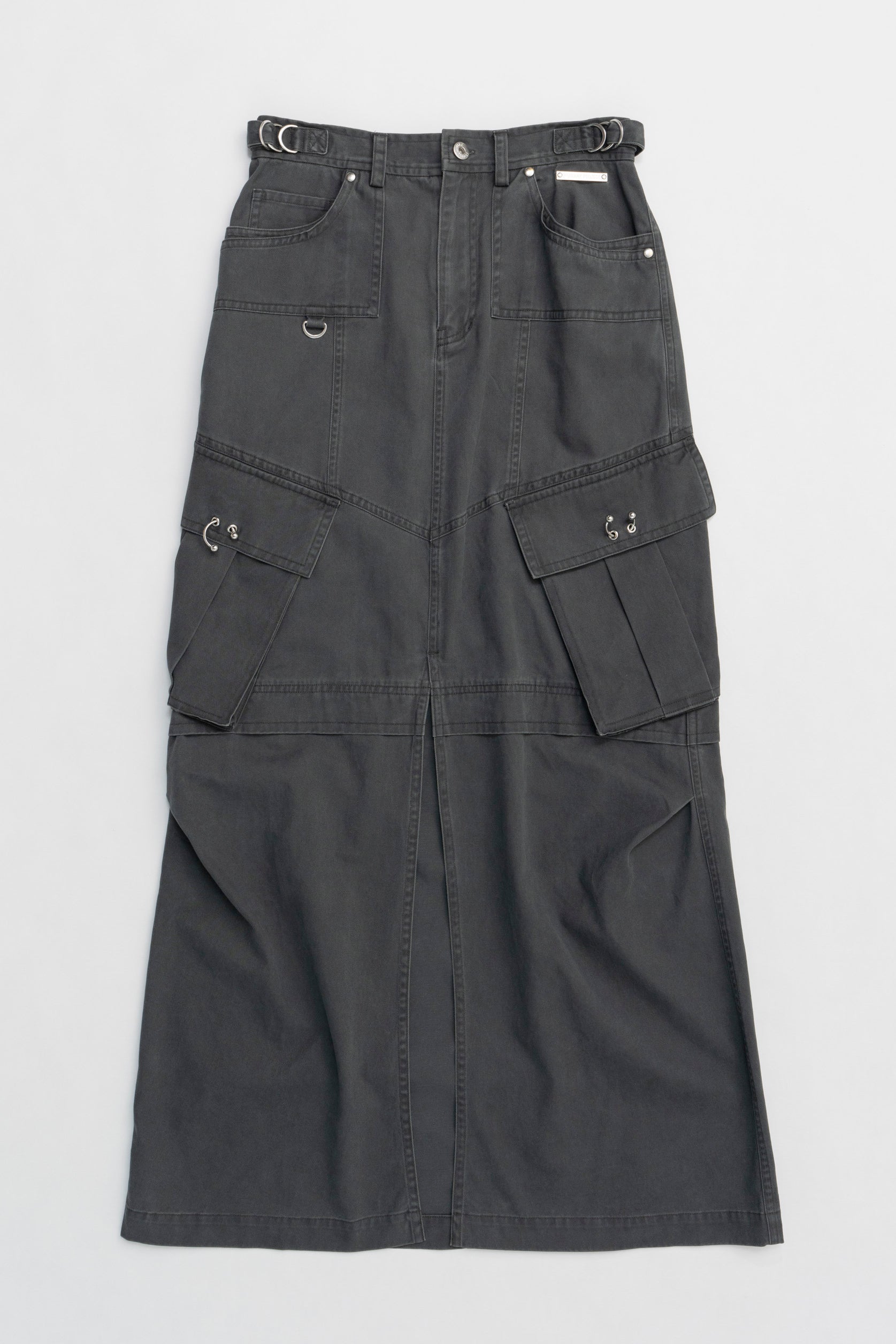 【25 SPRING PRE ORDER】Washed Cargo Pocket Maxi Skirt