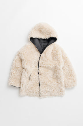 Reversible Hooded Boa Coat - 2026WINTER