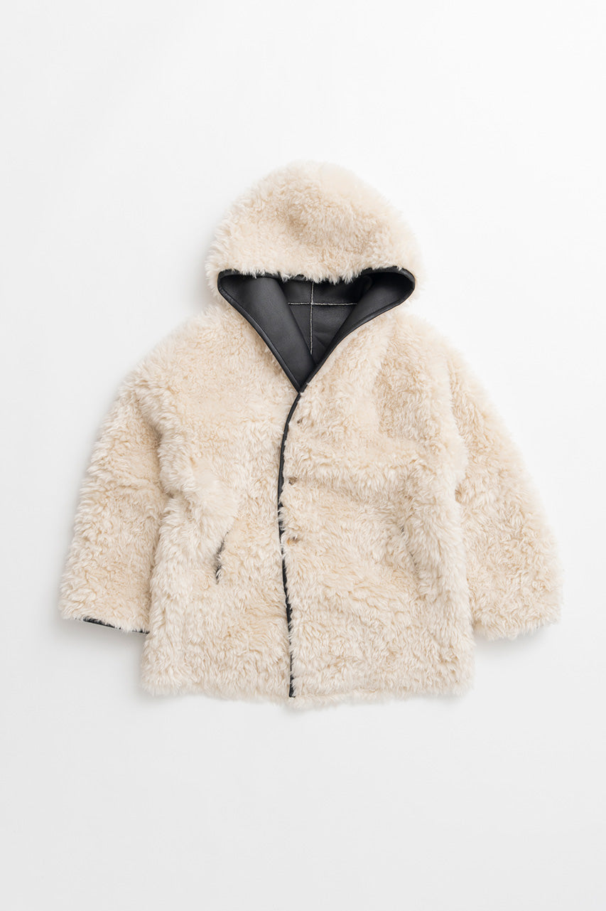 Reversible Hooded Boa Coat - 2026WINTER