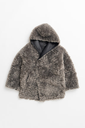 Reversible Hooded Boa Coat - 2026WINTER
