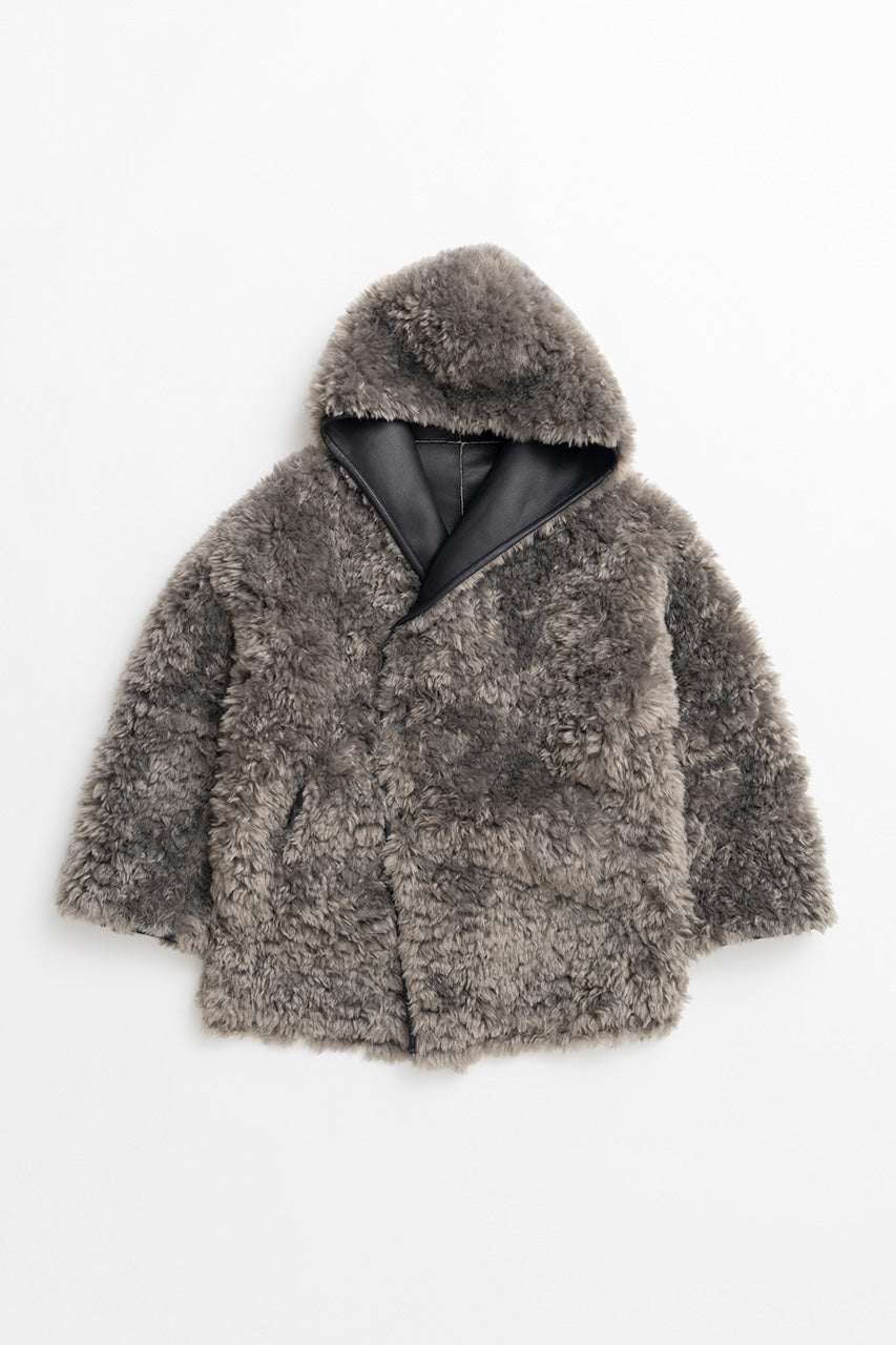 Reversible Hooded Boa Coat - 2026WINTER