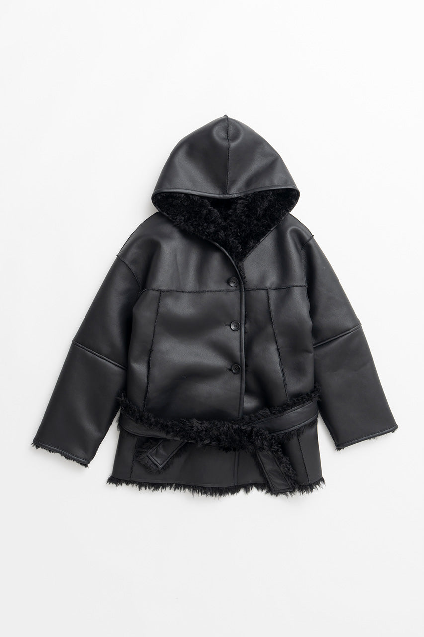 Reversible Hooded Boa Coat - 2026WINTER