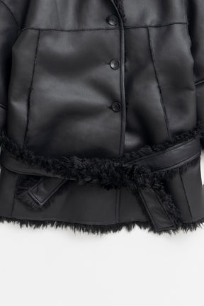 Reversible Hooded Boa Coat - 2026WINTER