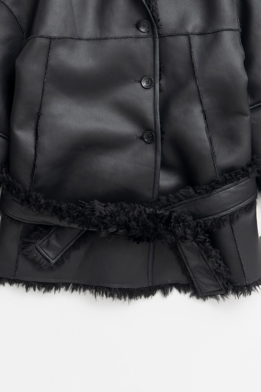 Reversible Hooded Boa Coat - 2026WINTER