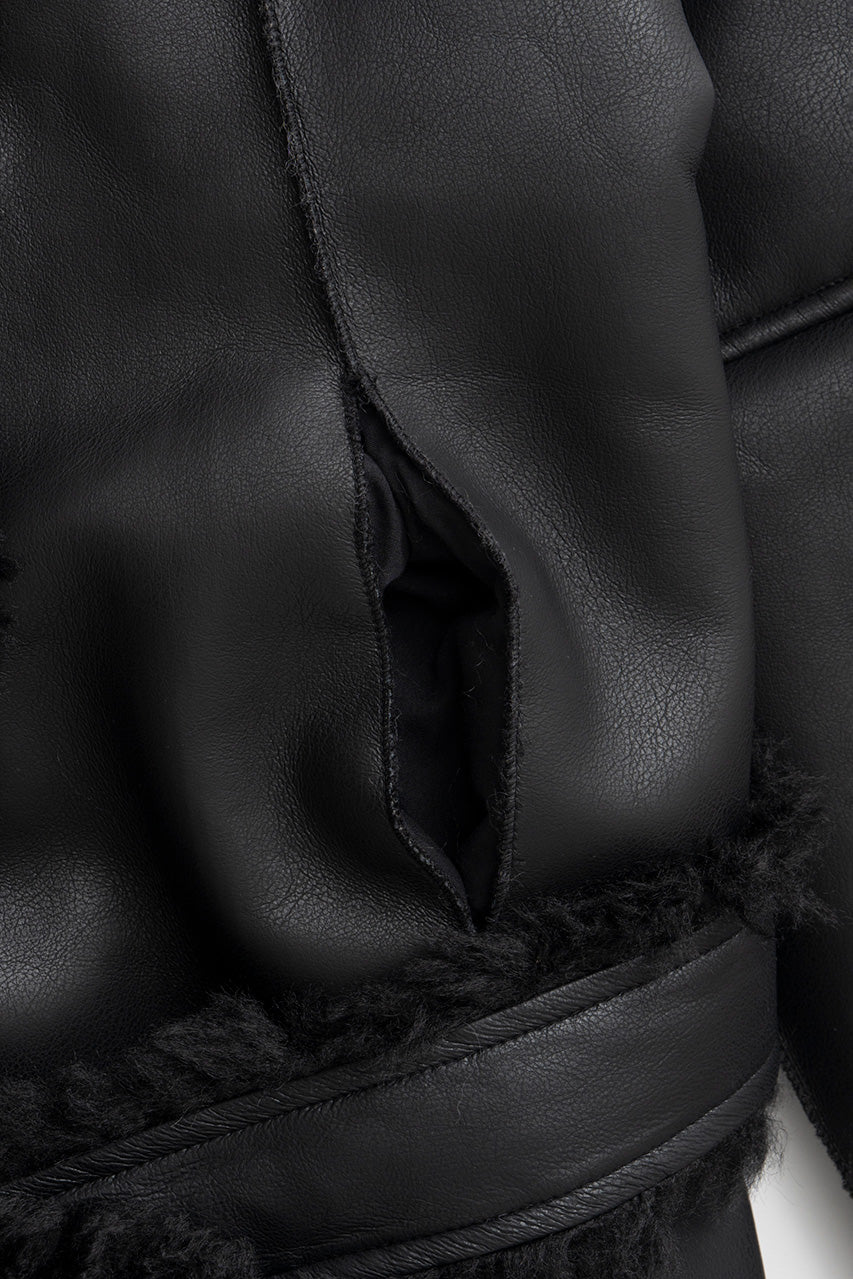 Reversible Hooded Boa Coat - 2026WINTER