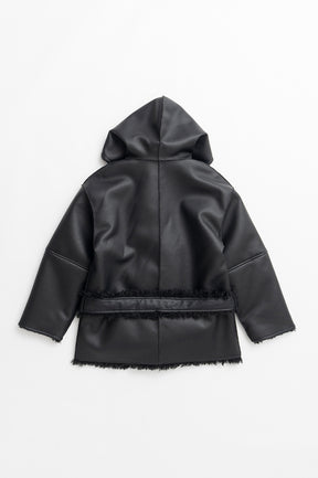 Reversible Hooded Boa Coat - 2026WINTER