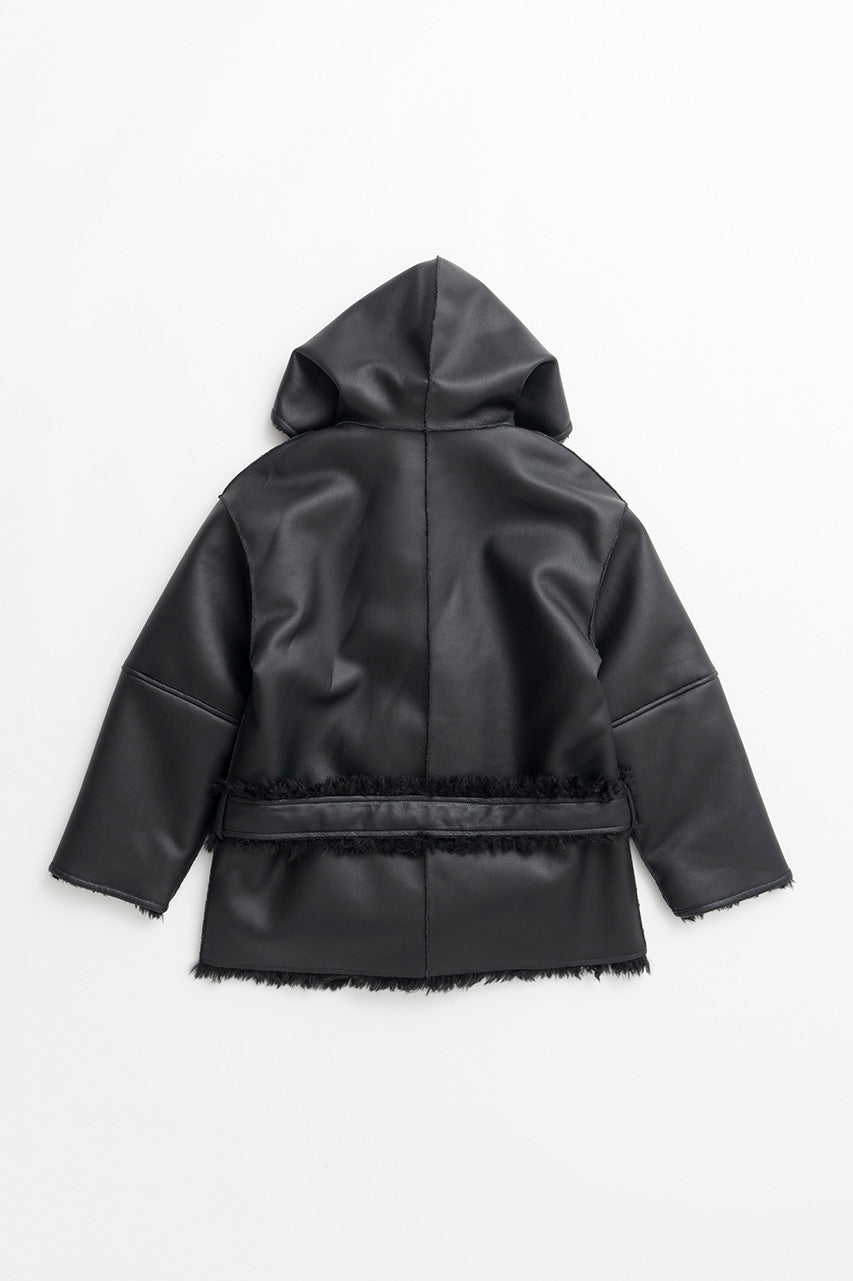 Reversible Hooded Boa Coat - 2026WINTER