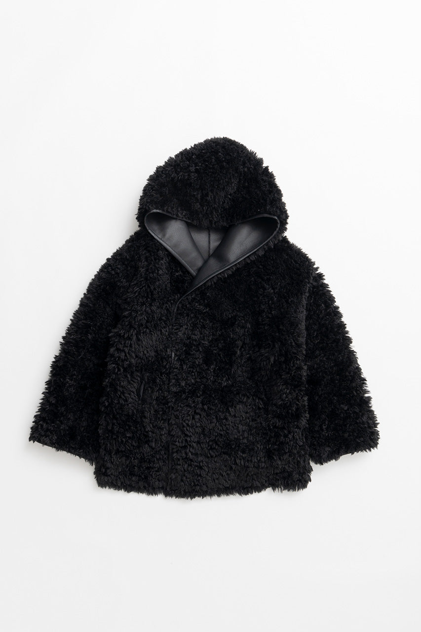 Reversible Hooded Boa Coat - 2026WINTER
