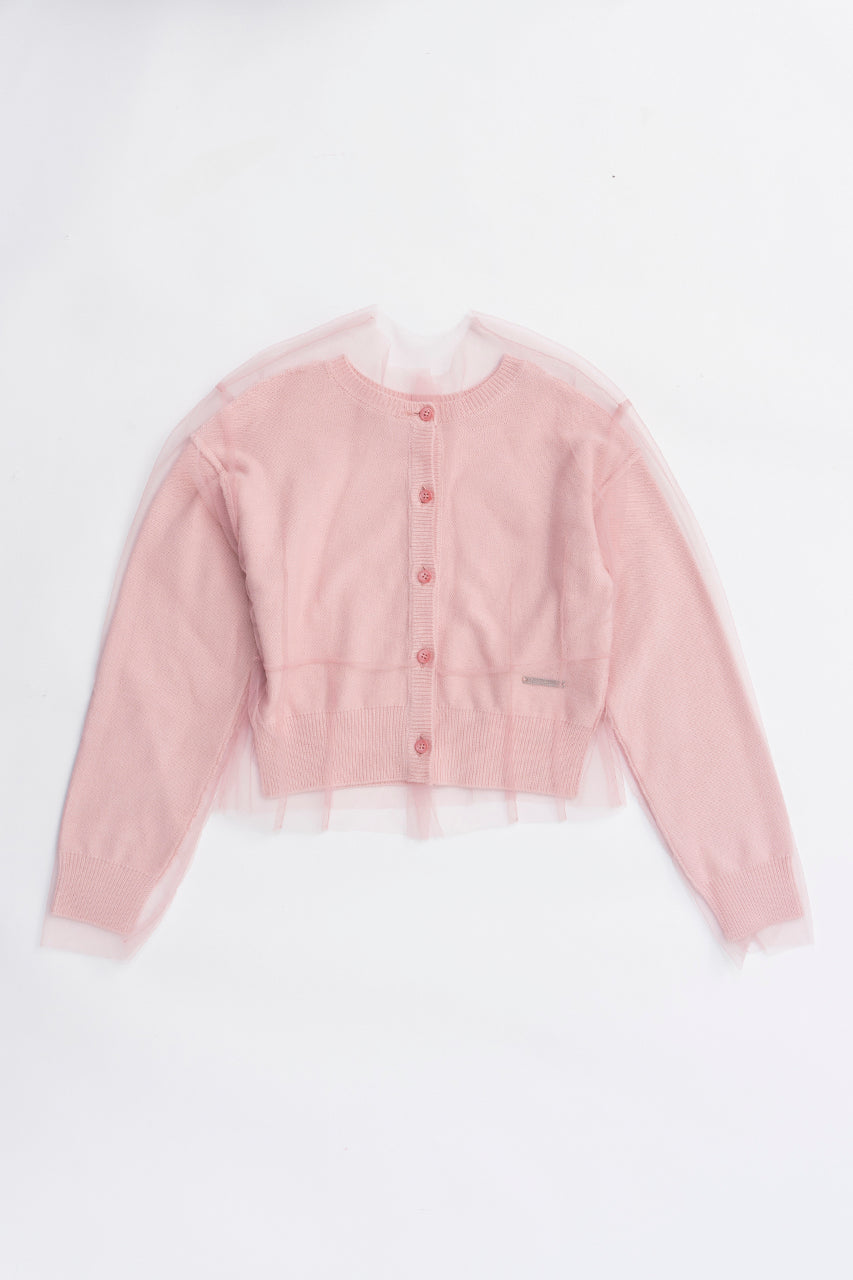 Reversible Tulle Knit Cardigan - 2025 WINTER
