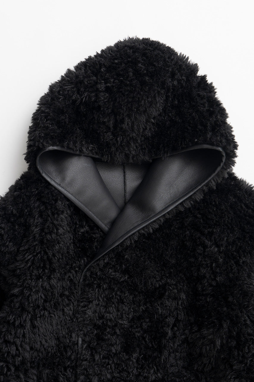 Reversible Hooded Boa Coat - 2026WINTER