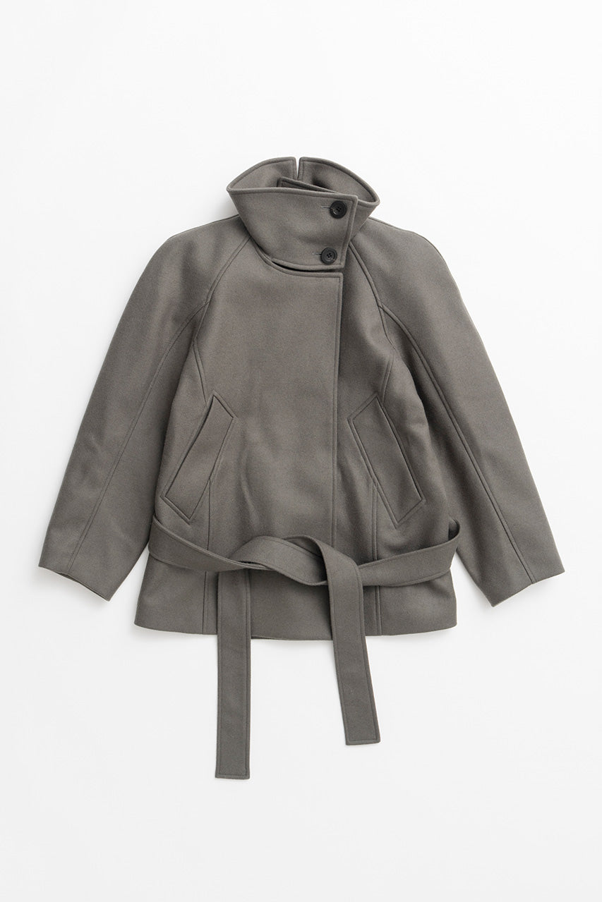 Low-Waisted High-Neck Wool Middle Coat - 2026WINTER