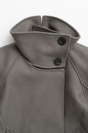 Low-Waisted High-Neck Wool Middle Coat - 2026WINTER