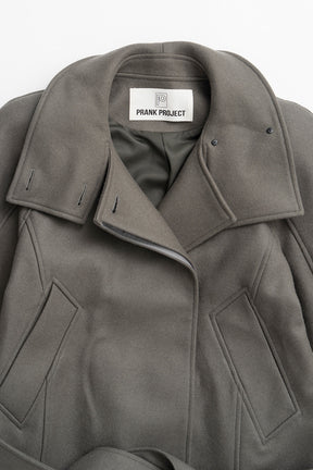 Low-Waisted High-Neck Wool Middle Coat - 2026WINTER