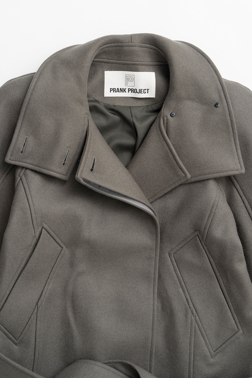 Low-Waisted High-Neck Wool Middle Coat - 2026WINTER
