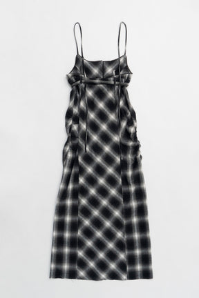 【24WINTER PRE ORDER】2WAY Shaggy Check Maxi One Piece