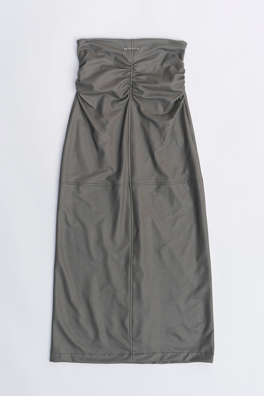 Synthetic Leather Maxi Skirt