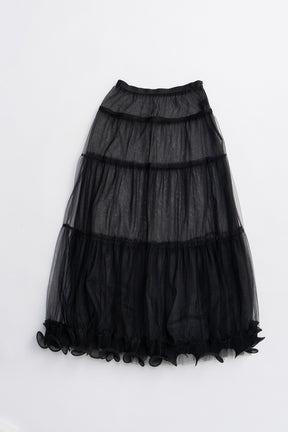 Ruffle Hem Tulle Skirt