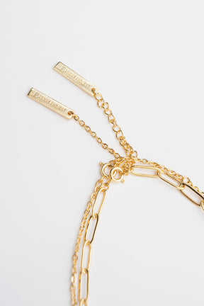 P Logo Double Chain Necklace