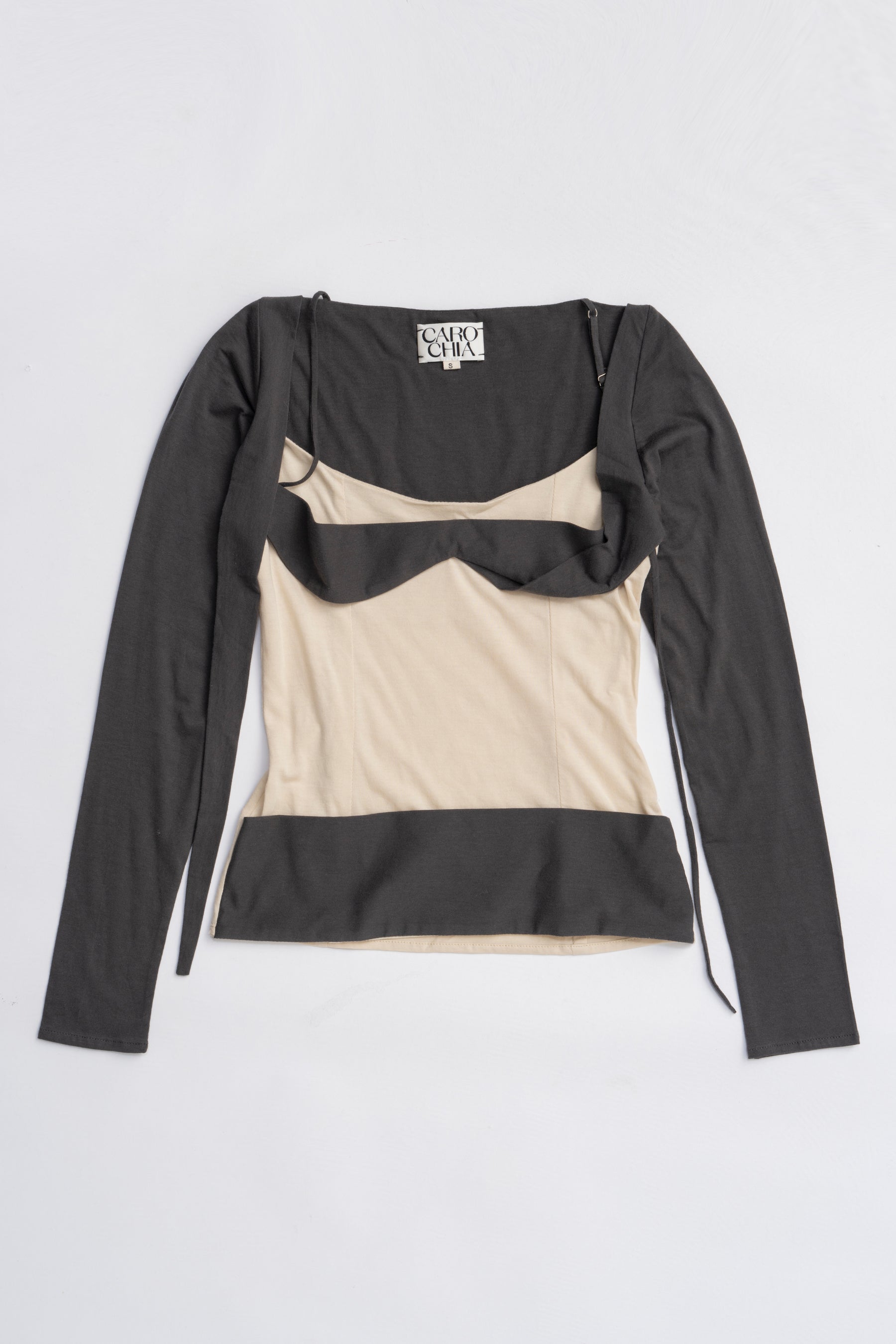 Bianco Long Sleeves Grey Top