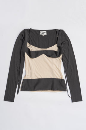 Bianco Long Sleeves Grey Top