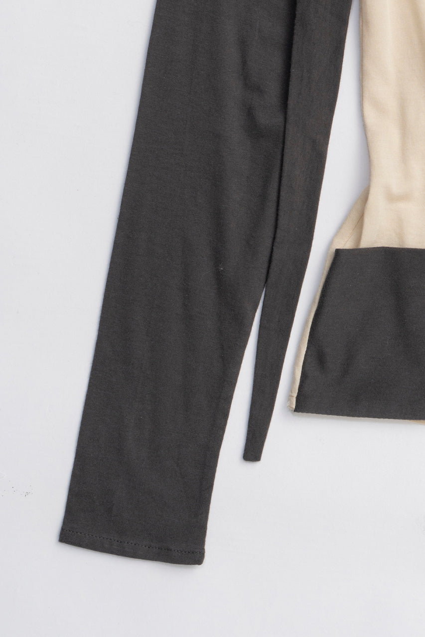 Bianco Long Sleeves Grey Top