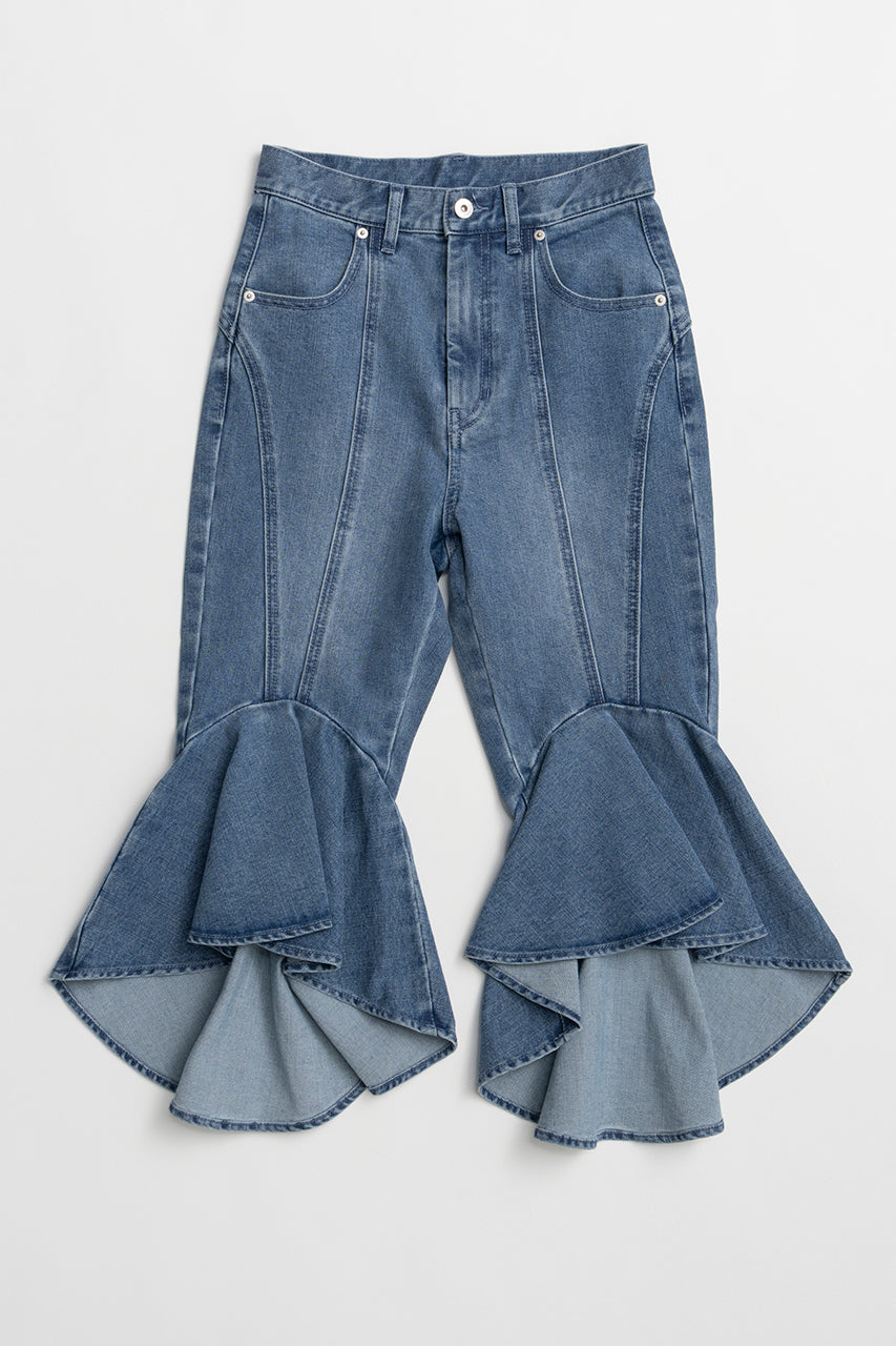 Super Flare Denim Half Pants