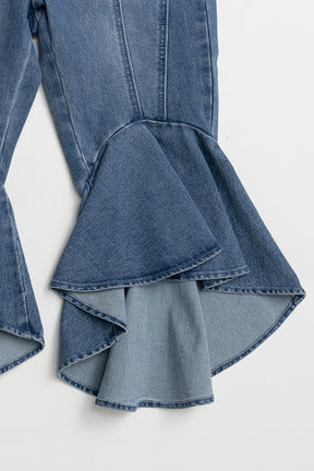 Super Flare Denim Half Pants