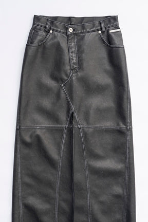 Vegan Leather Slit Skirt