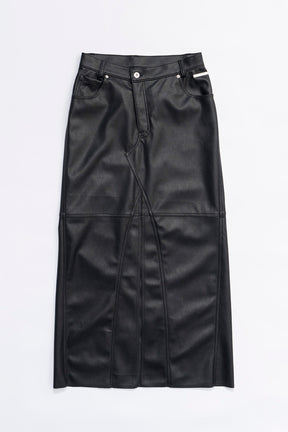 [24Autumn PRE ORDER] VEGAN LEATHER SLIT SKIRT