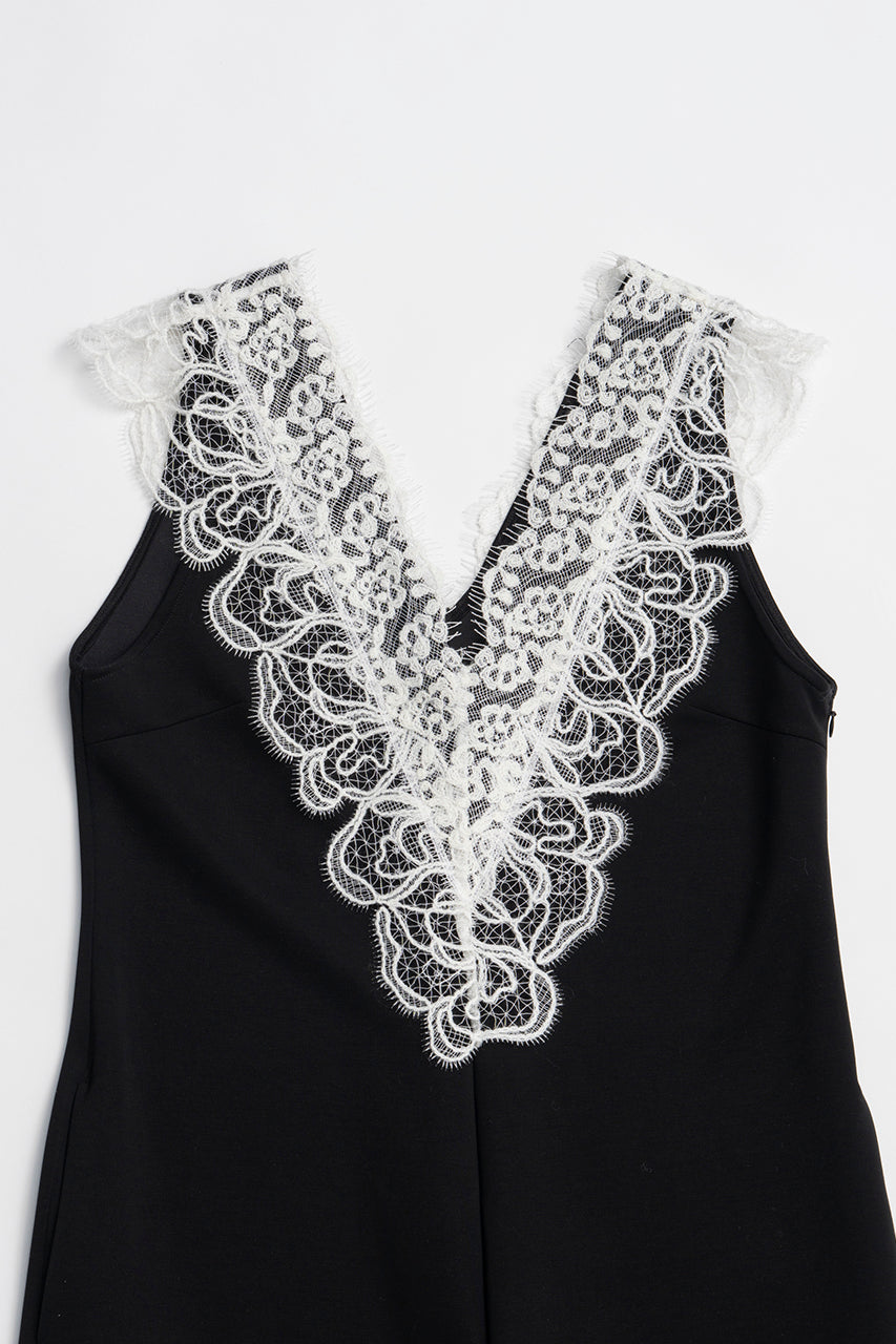 Deep V-Neck Lace All-In-One - 26SUMMER