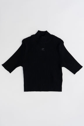 Reedition Short Sleeves Rib Knit Sweater