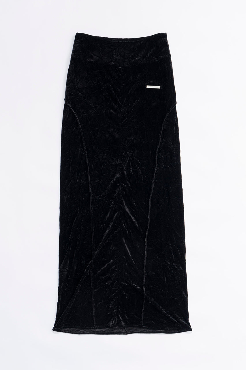 Open Fastener Velvet Skirt