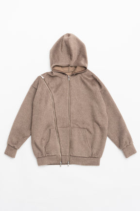 【24WINTER PRE ORDER】Double Zip Shaggy Hoodie