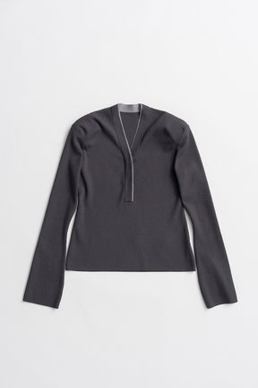Deep V-Neck Knit Pullover
