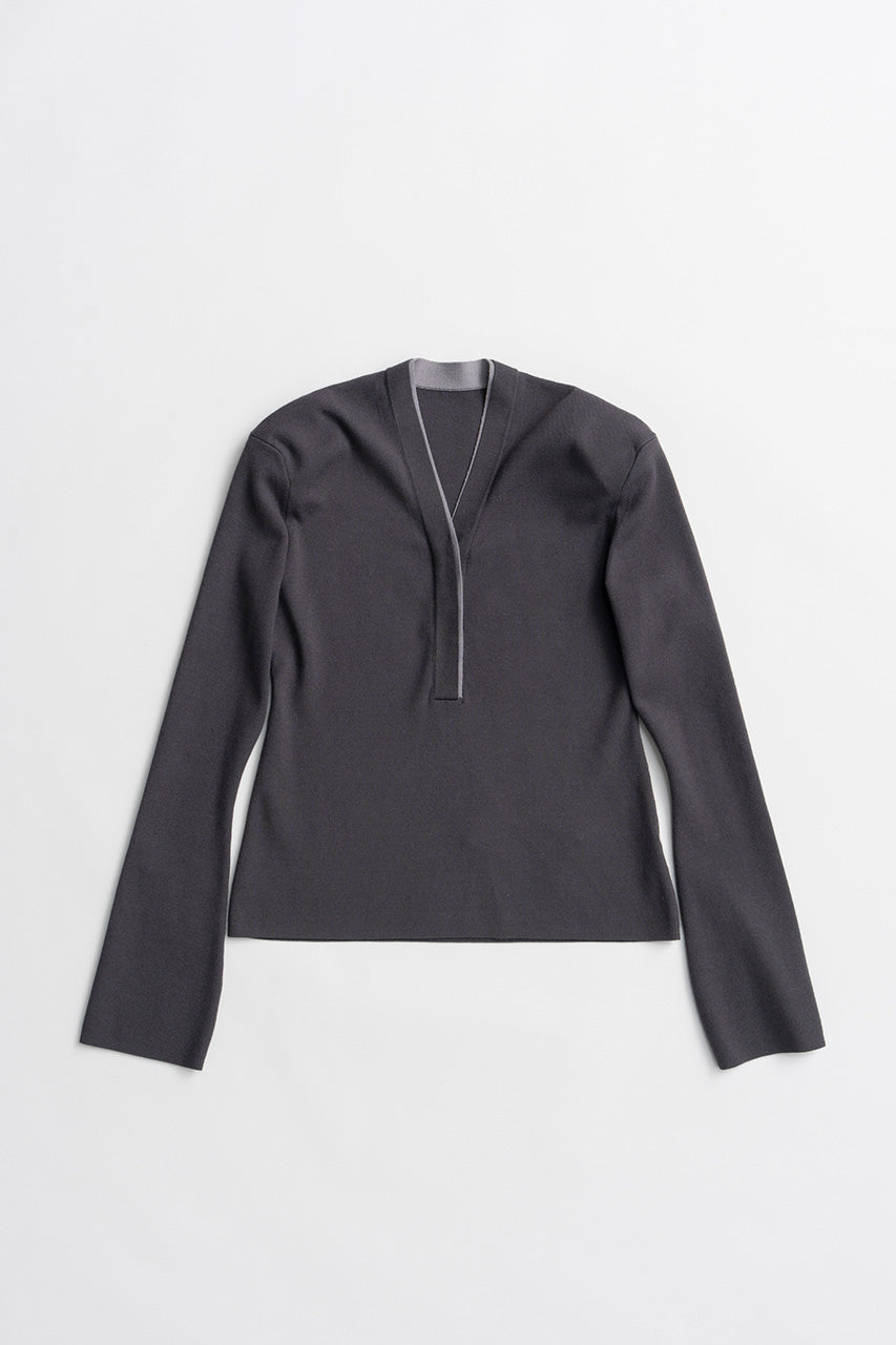 Deep V-Neck Knit Pullover