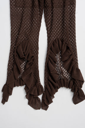 Sheer Knit Frill Pants