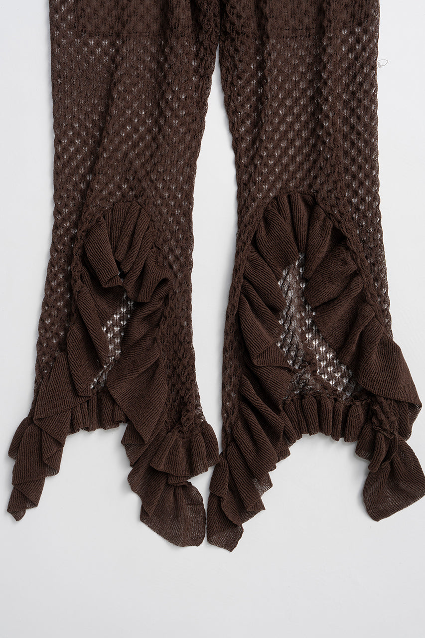Sheer Knit Frill Pants