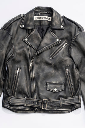 【24AUTUMN PRE ORDER】Rub Off COW Leather Riders Jacket