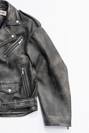 [24Autumn PRE ORDER] RUB OFF COW LEATHER RIDERS JACKET