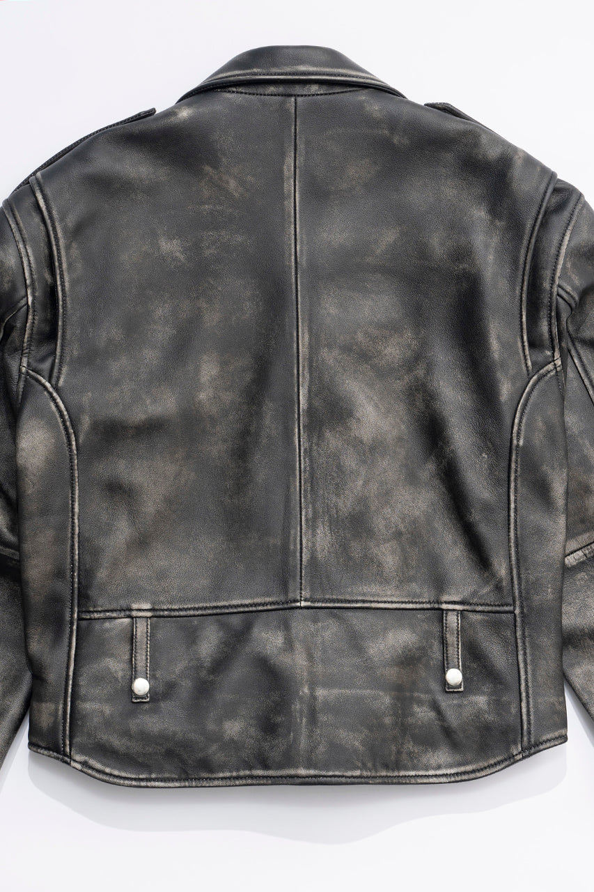 [24Autumn PRE ORDER] RUB OFF COW LEATHER RIDERS JACKET