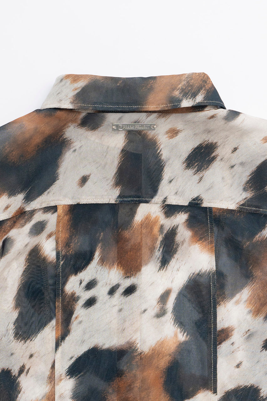 Cow Printed Slim Shirt