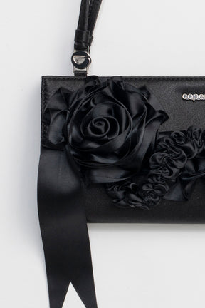 Pleated Ribbon Satin Pochette Bag - PRE ORDER